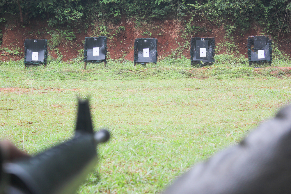 shutterstock byrna scenario drill with multiple targets at range